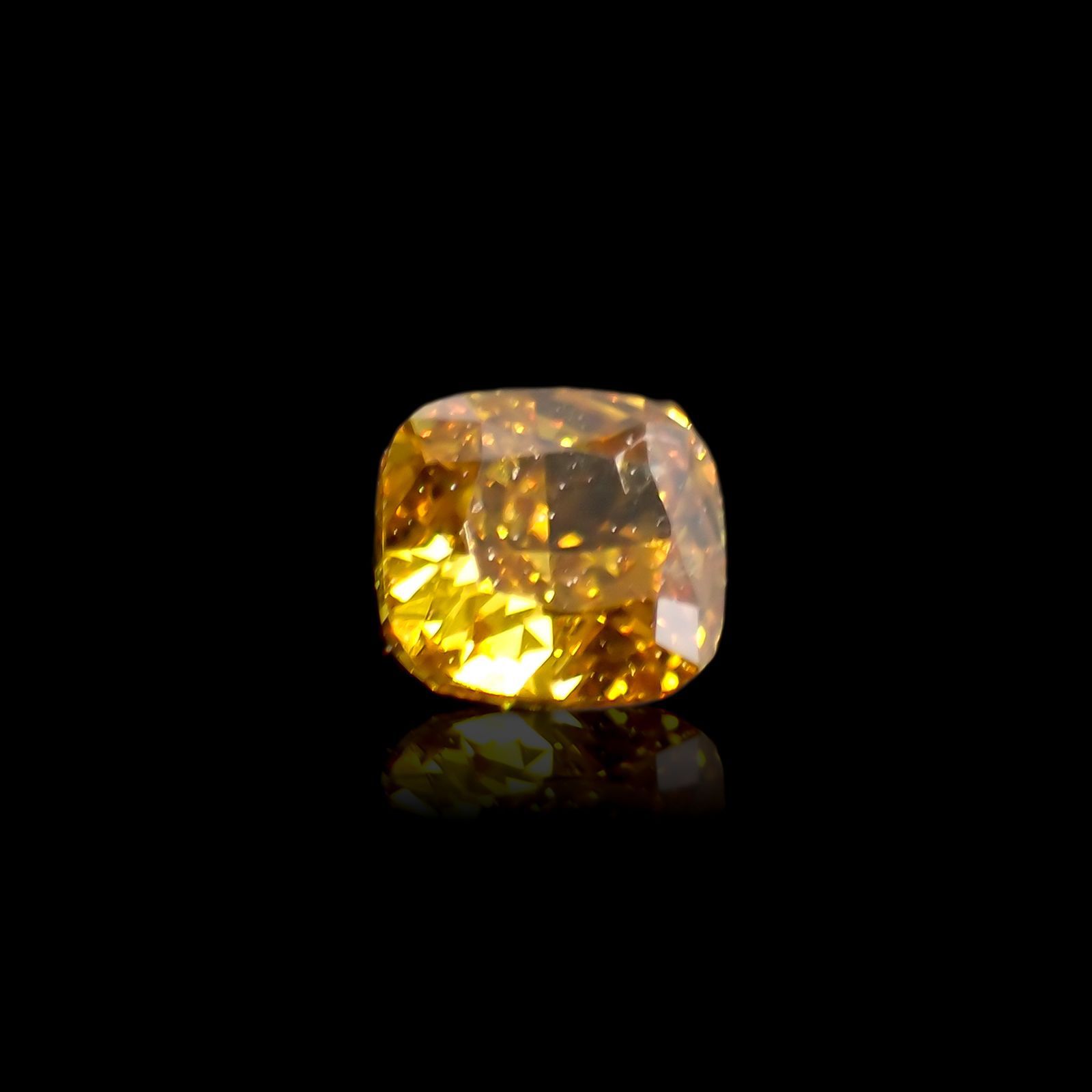 イエローダイヤモンド SI-2 / FANCY DEEP ORANGE YELLOW(宝石名ダイアモンド) 0.150ct ソ付(CGL)[220115145]3.18x2.92mm前後