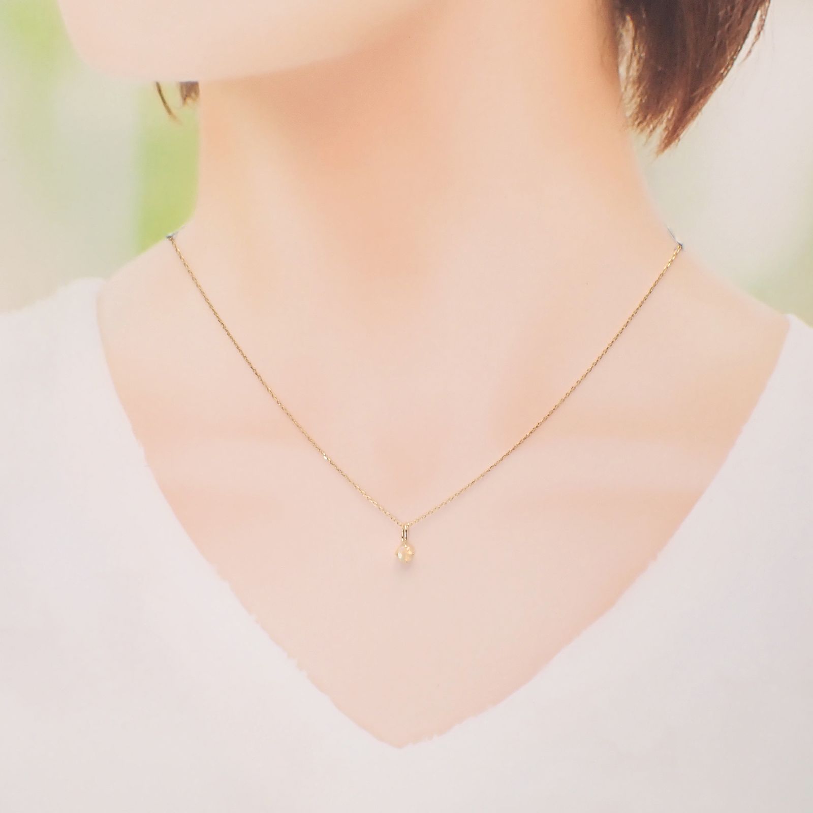 ◇K18 Petitデザイン限定品◇一粒石ジュエリー | エチオピアオパール 4.0mm [チャーム/ペンダントトップ※チェーン別売り]