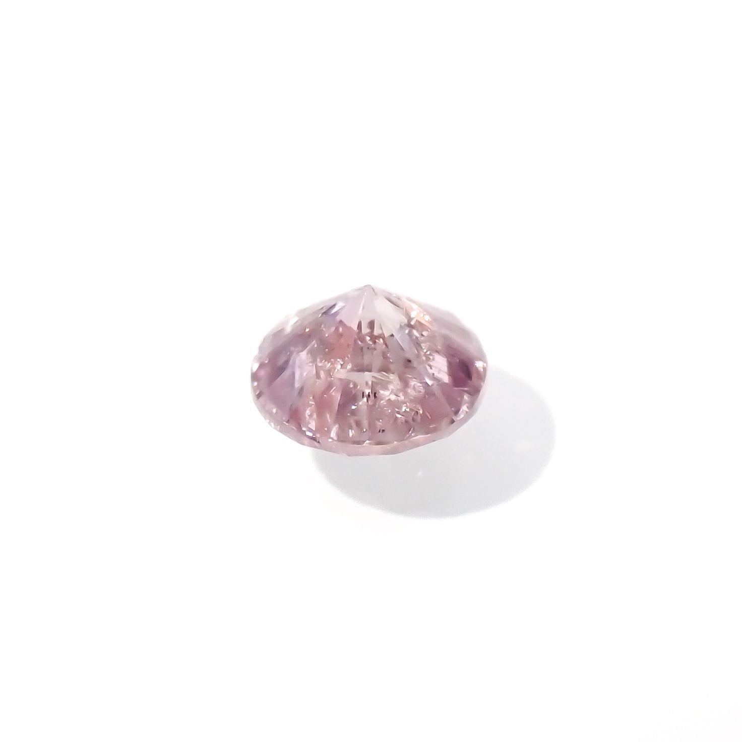 ピンクダイヤモンド(宝石名ダイアモンド I-2/FANCY PURPLISH PINK) 0.082ct ソ付(CGL)[230120130]2.67x2.73mm前後