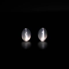 ◇ペアセット◇ムーンストーンキャッツアイ インド産 1.71ct(2pcs合計) [250430317]7.1x5.2mm前後