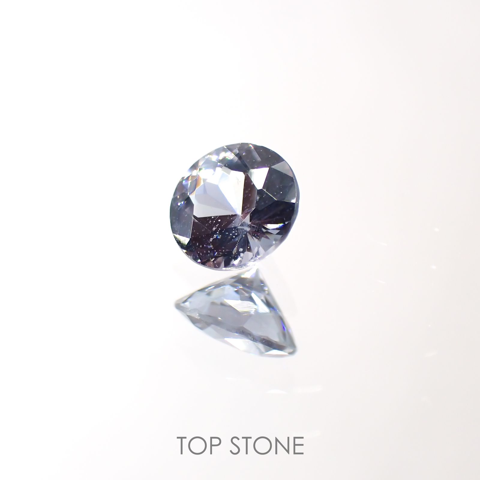 グレイッシュブルースピネル(宝石名スピネル)ビルマ産 0.38ct 識別済[220113919]4.5x4.5mm前後