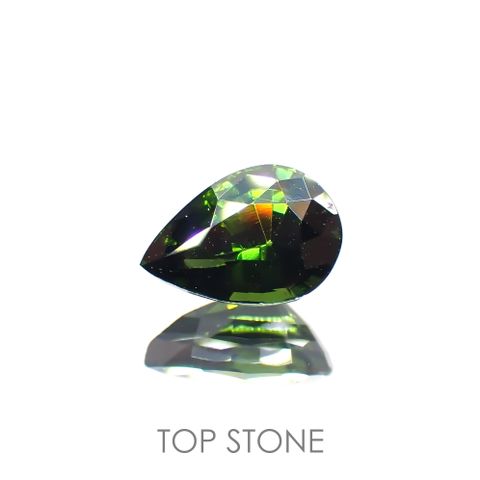 グリーンジルコン(宝石名ジルコン) スリランカ・カンボジア産 1.16ct 識別済[20128607]7.7×5.4mm前後