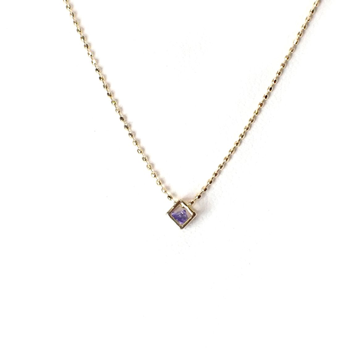 ◇K18 Reinette（レネット）◇タンザナイト | キューブボックスデザイン [チャーム/ペンダントトップ※チェーン別売り]
