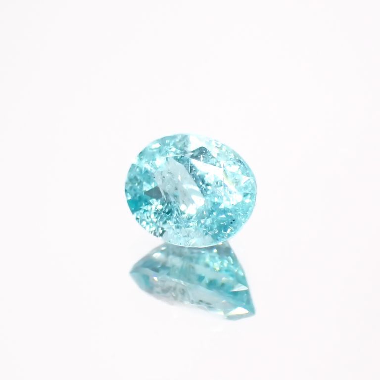 パライバトルマリン(宝石名トルマリン/別名パライバ・トルマリン)ブラジル・キントス鉱山産 0.362ct ソ付(宝貴協)[221018741]4.9x3.9mm前後