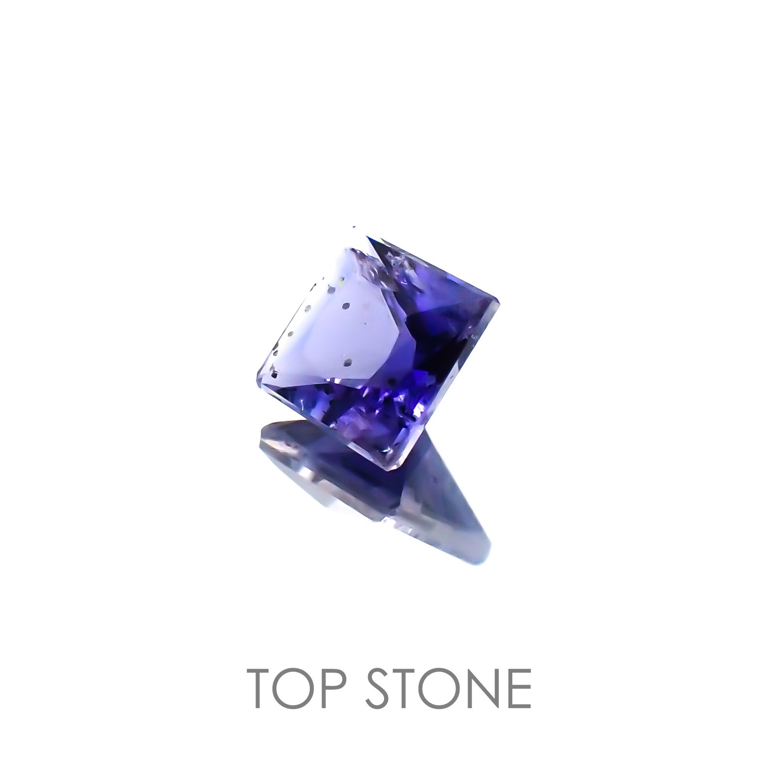 ◇プリンセスカット◇アイオライトサンストーン インド・ブラジル産 ルース 0.42ct[20128414]4.7×4.7mm前後