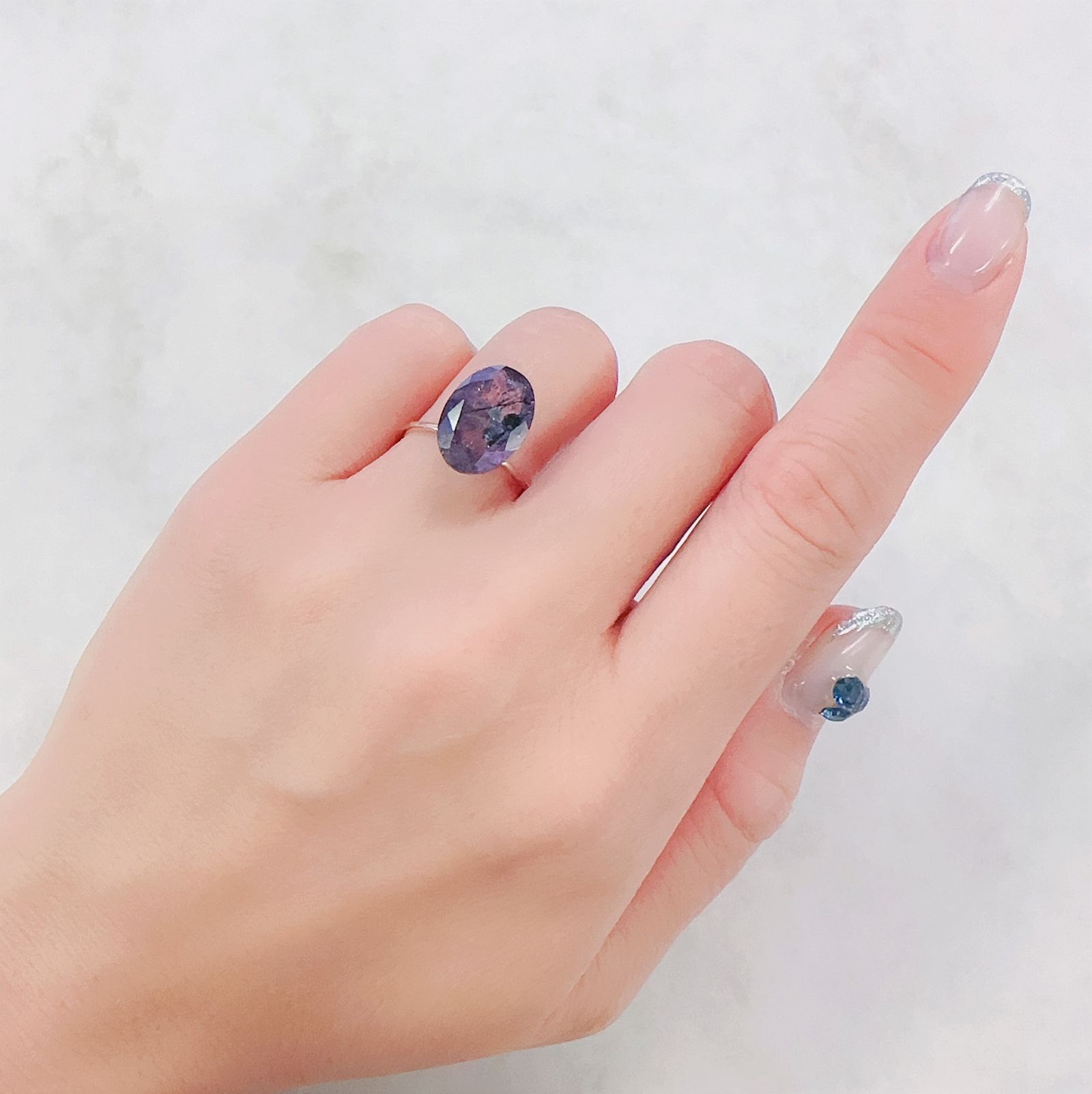 アメジストエレスチャル ナイジェリア産 4.86ct[230622438]13.5x9.6mm前後