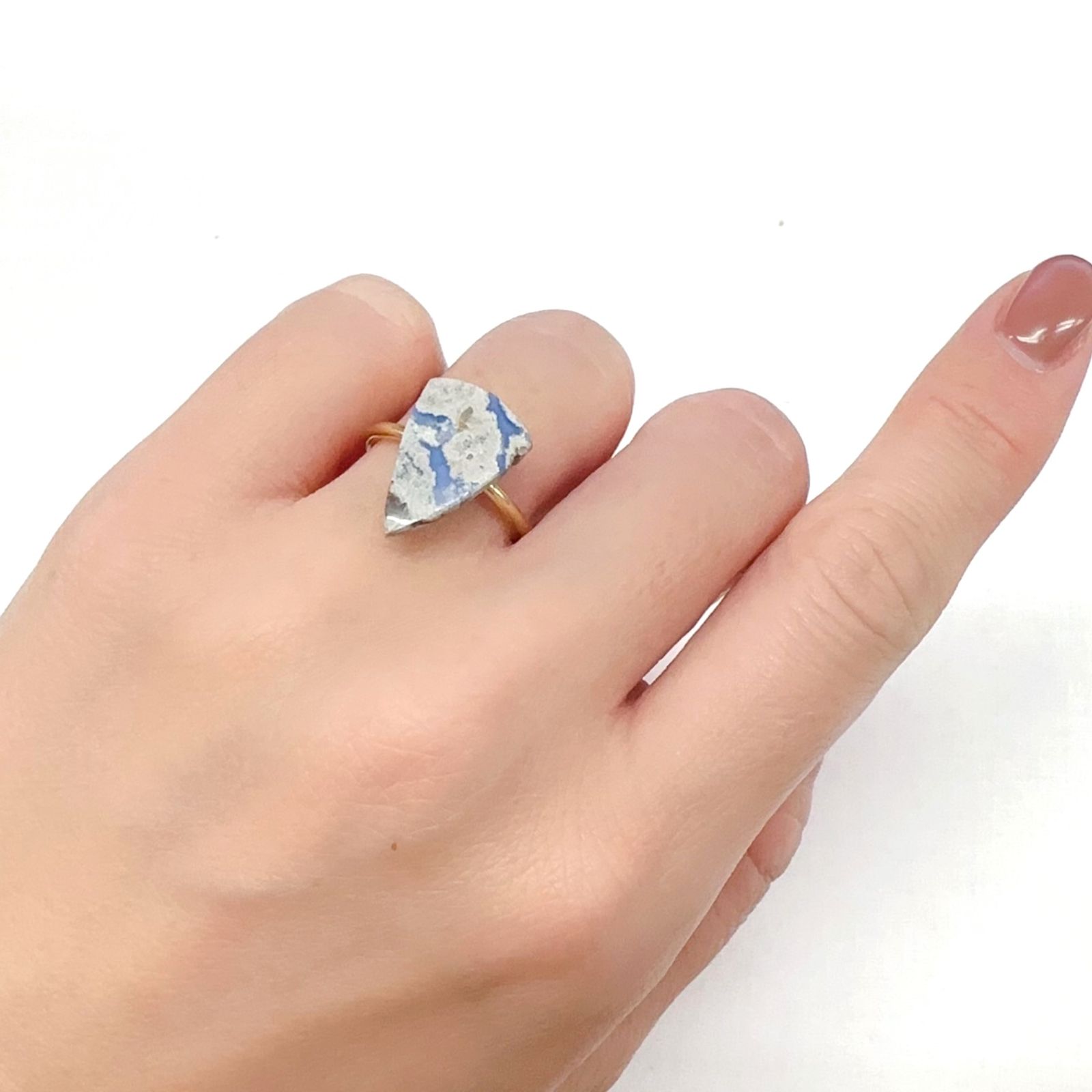 マトリックスブルーオパール アメリカ・オレゴン州産 3.04ct[240125678]16.4x11mm前後