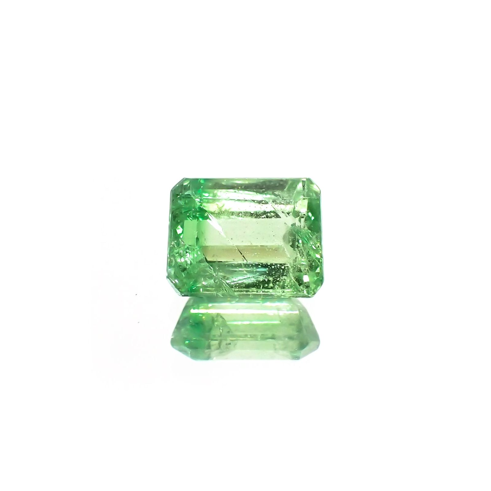 バイカラーツァボライト(宝石名グリーン グロッシュラー・ガーネット) タンザニア産 識別済 1.64ct / 7.1x5.4mm前後 [210711916]