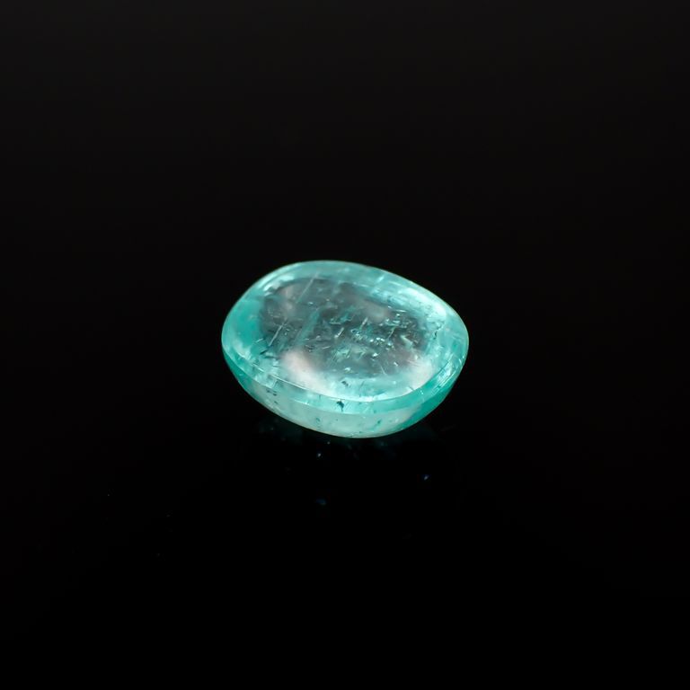 パライバトルマリン(宝石名トルマリン/別名パライバ・トルマリン)ブラジル・キントス鉱山産 0.792ct ソ付(宝貴協)[221018759]6.1x5.1mm前後
