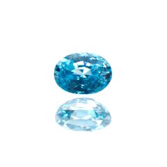 ブルージルコン(宝石名ジルコン) カンボジア産 1.51ct 識別済[251013455]7×5.1mm前後