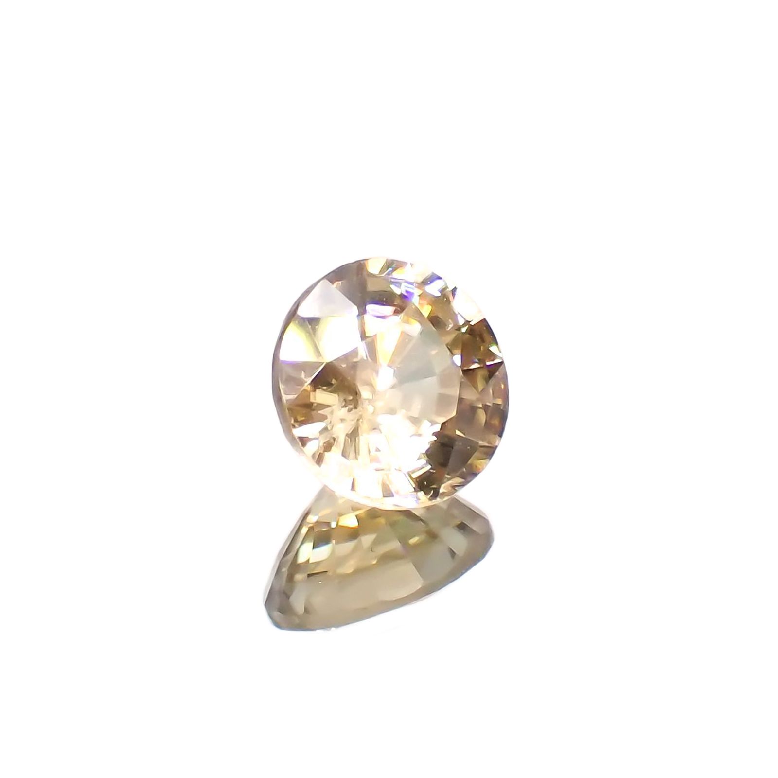イエロージルコン(宝石名ジルコン)スリランカ/カンボジア産 1.63ct 識別済[220114839]6.5x6.5mm前後