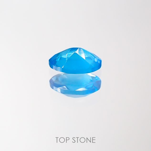 ネオンブルーアパタイト(宝石名アパタイト) マダガスカル産 0.41ct 識別済[211013052]5.7×3.9mm前後