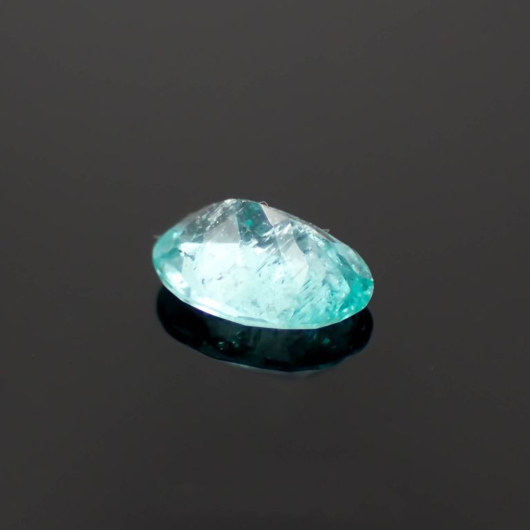 パライバトルマリン(宝石名トルマリン/別名パライバ・トルマリン)ブラジル・キントス鉱山産 0.477ct ソ付(宝貴協)[221018751]6.2x4.6mm前後