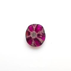 トラピッチェルビー原石スライス磨き(宝石名トラピッチェ・ルビー)ミャンマー産 0.25ct 識別済[221119110]4.8x4.2mm前後