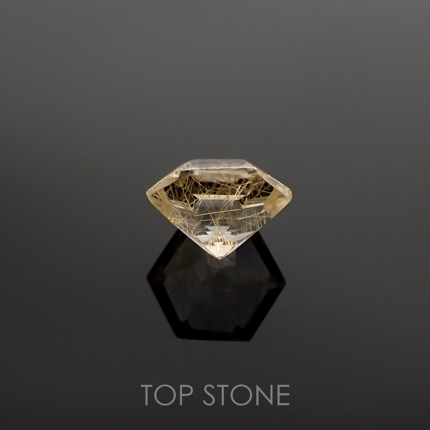 ◇ヘキサゴンカット◇ルチルクォーツSA(宝石名ルチルレイテッド・クォーツ) ブラジル産 0.88ct 識別済[210611299]6×6mm前後