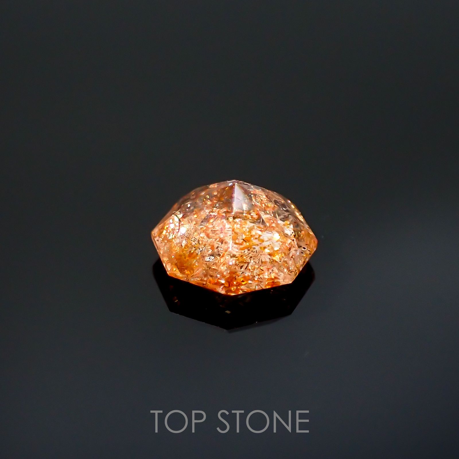 ◇オクタゴンカット◇イリュージョンサンストーン インド産 0.81ct[220115494]6.1x6mm前後