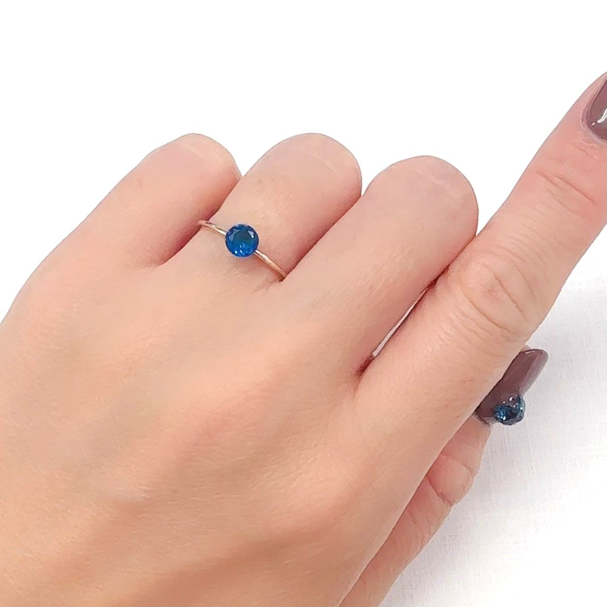 ディープブルーアパタイト マダガスカル産 0.47ct[240628155]4.8x4.8mm前後