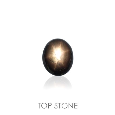 ブラックスターサファイア(宝石名ブラック・スターサファイア) タイ産 識別済 4.90ct / 11.7x9.1mm前後 [210812913]