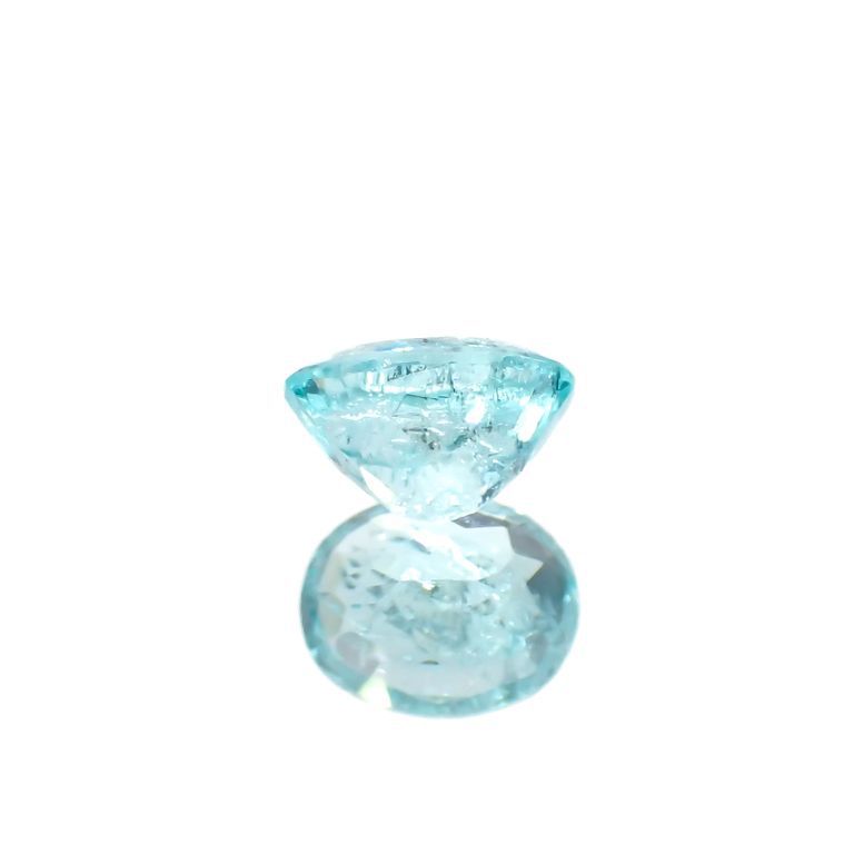 パライバトルマリン(宝石名トルマリン/別名パライバ・トルマリン)ブラジル・キントス鉱山産 0.362ct ソ付(宝貴協)[221018741]4.9x3.9mm前後