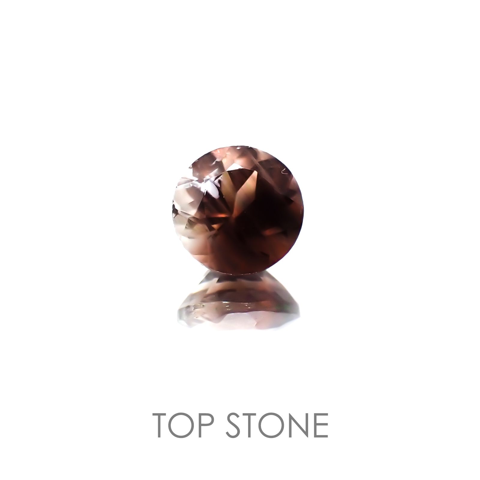 バイカラーオレゴンサンストーン アメリカ産 ルース 0.48ct[20118405]5.1×5.1mm前後