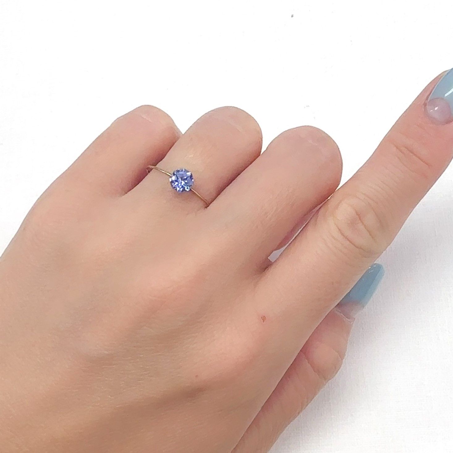 ◇オクタゴンカット◇タンザナイト(宝石名タンザナイト)タンザニア産 0.57ct 識別済[240628132]5.1x5.1mm前後