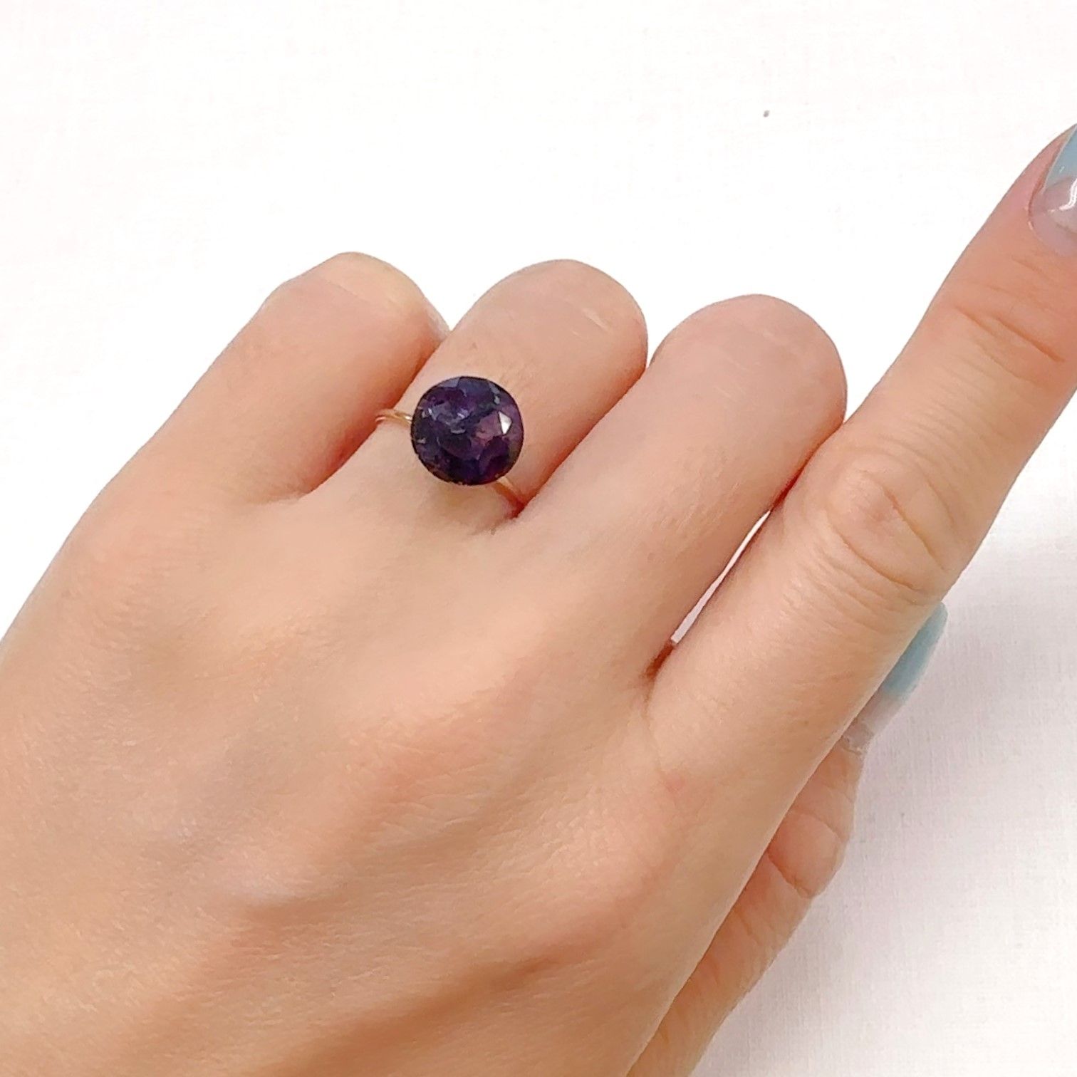 アメジストエレスチャル ナイジェリア産 3.42ct[240928871]9.8x9.7mm前後