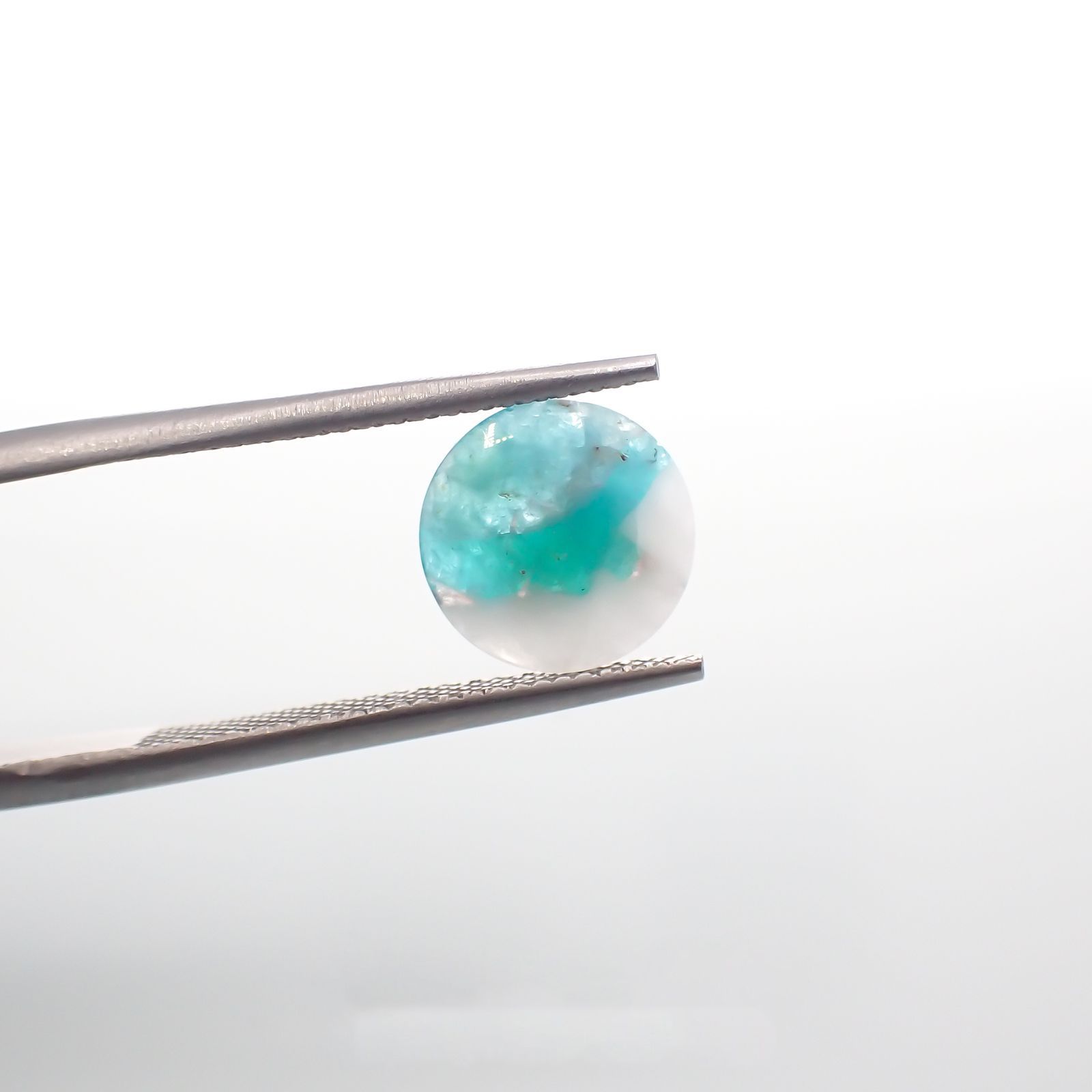 パライバトルマリンインクォーツ(宝石名トルマリンインクォーツ/別名パライバ・トルマリンインクォーツ) ブラジル産 1.38ct 識別済[210812950]9.0×9.0mm前後