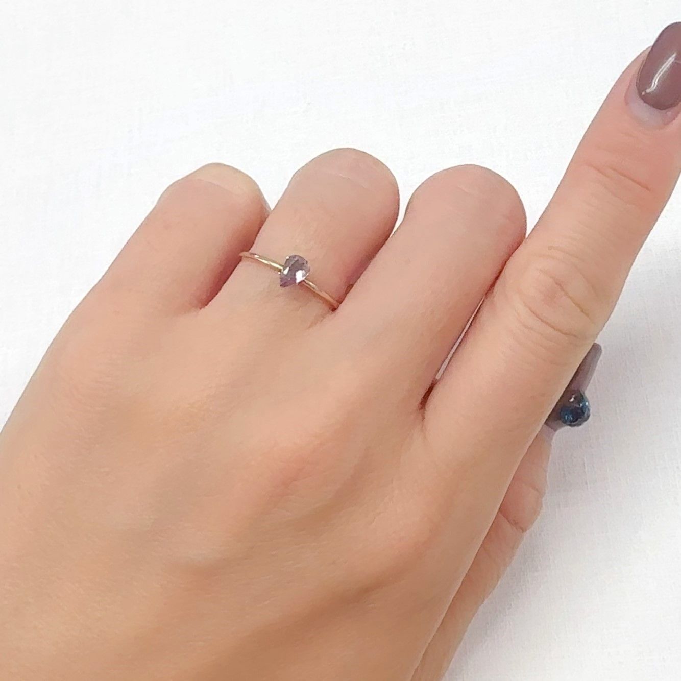 カラーシフト ピンクダイアスポア アフガニスタン産 0.28ct[240627977]5.5x3.7mm前後