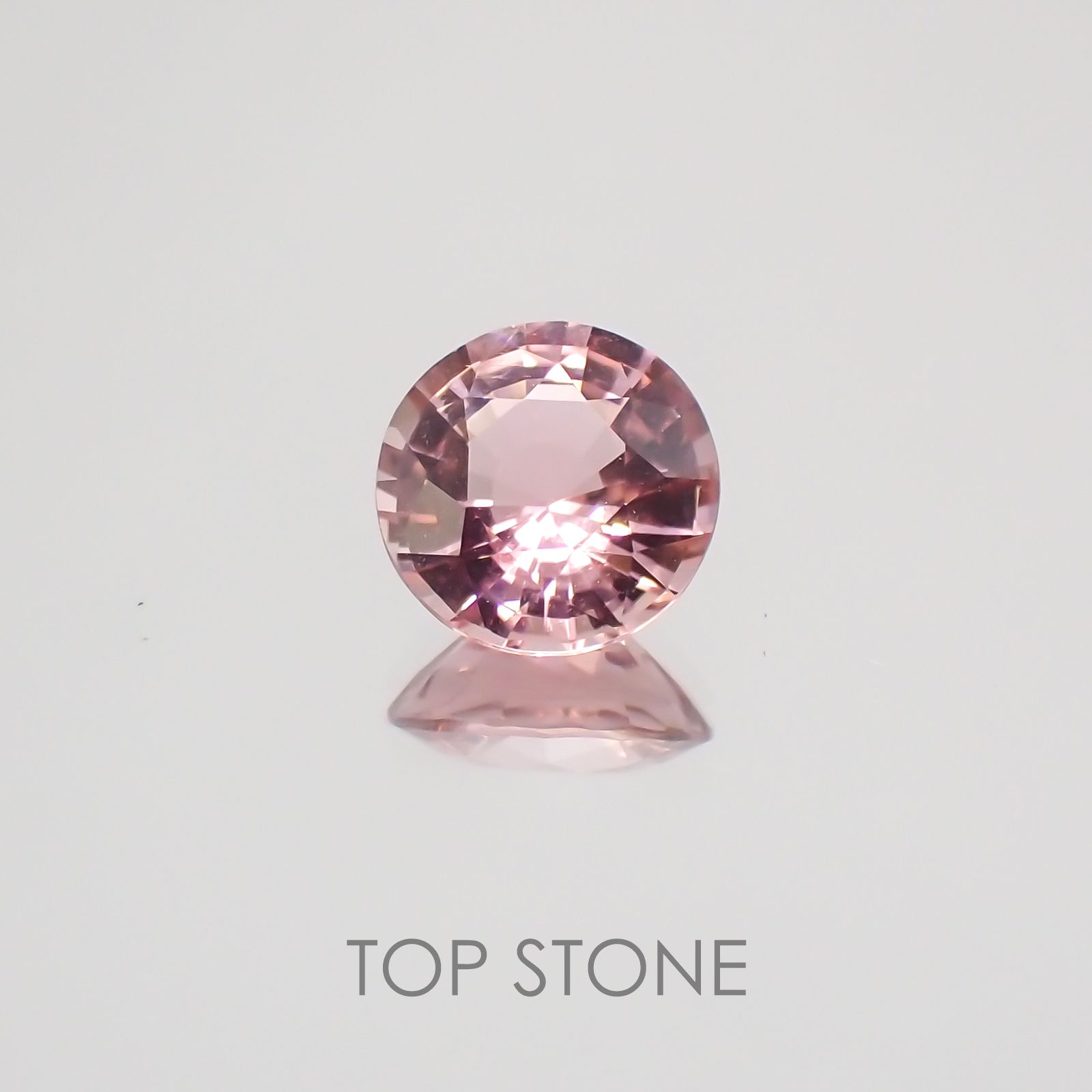 ピンクトルマリン パパラチャカラー(宝石名ピンク・トルマリン) ルワンダ産 1.463ct ソ付(彩珠)[21039970]7.6×7.6mm前後