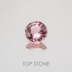 ピンクトルマリン パパラチャカラー(宝石名ピンク・トルマリン) ルワンダ産 1.463ct ソ付(彩珠)[21039970]7.6×7.6mm前後