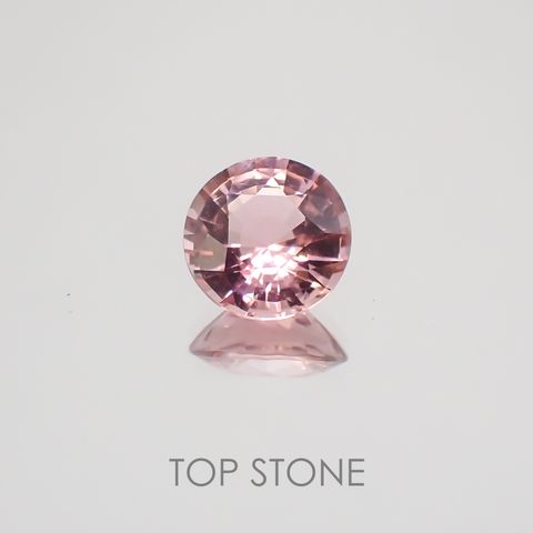 ピンクトルマリン パパラチャカラー(宝石名ピンク・トルマリン) ルワンダ産 1.463ct ソ付(彩珠)[21039970]7.6×7.6mm前後