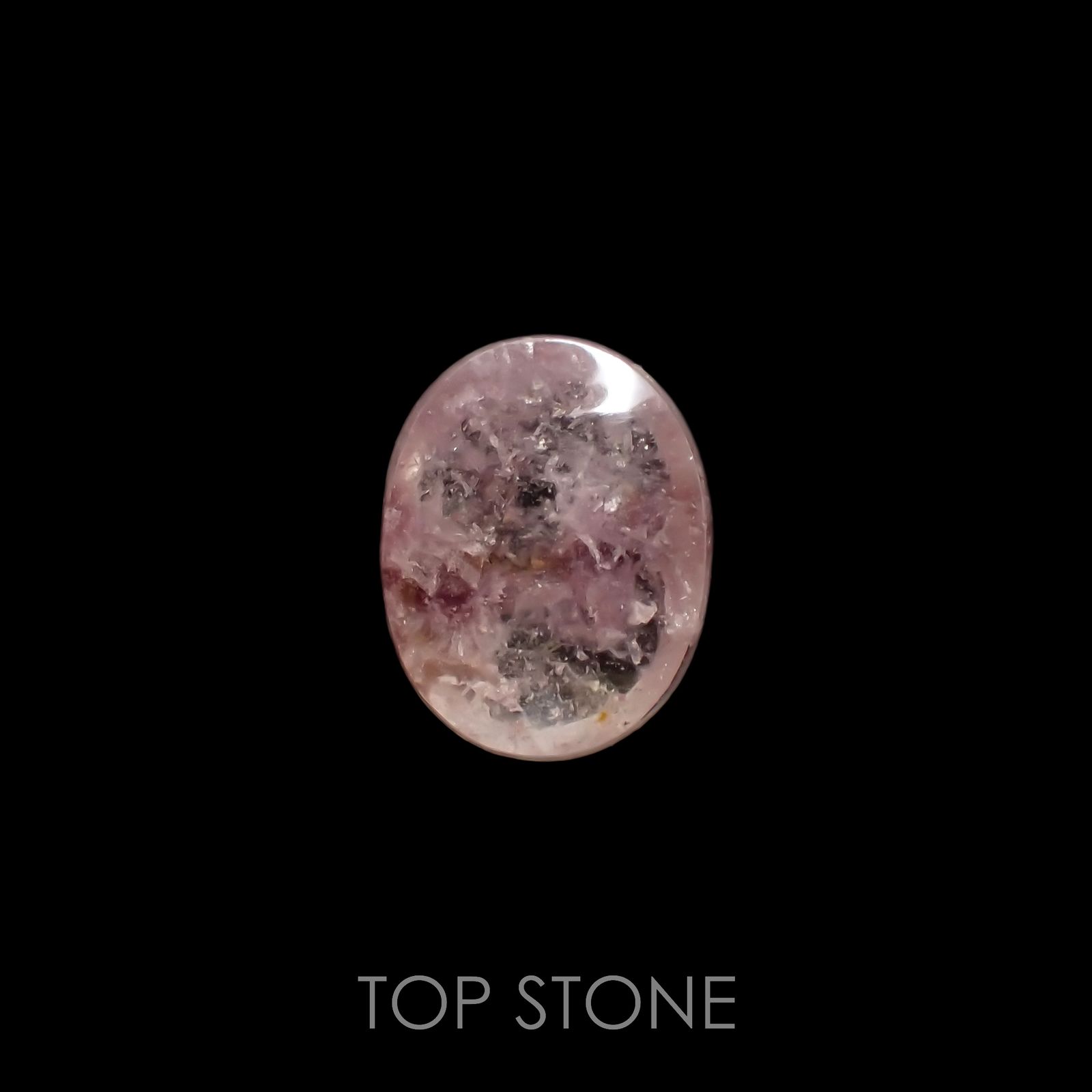 レピドライトインクォーツ ブラジル・ミナスジェライス州産 12.75ct[220917755]17.3x13.6mm前後