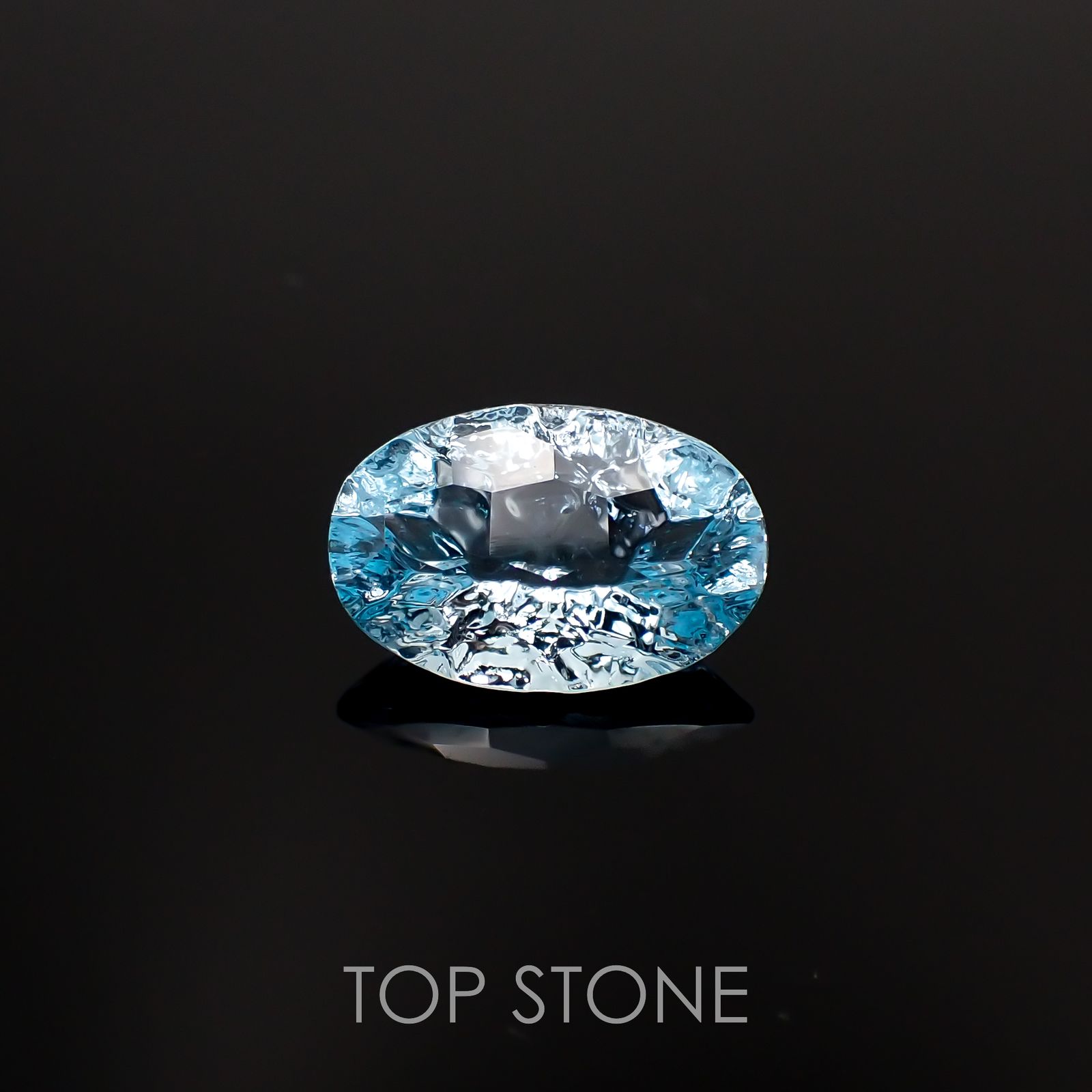 ◇カスタムカット◇ブルートパーズ ブラジル産 3.50ct[221219333]12x8.1mm前後