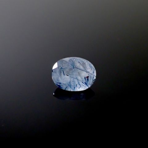インディゴライトインクォーツ ブラジル産 1.62ct [241229602]8.9x7.1mm前後