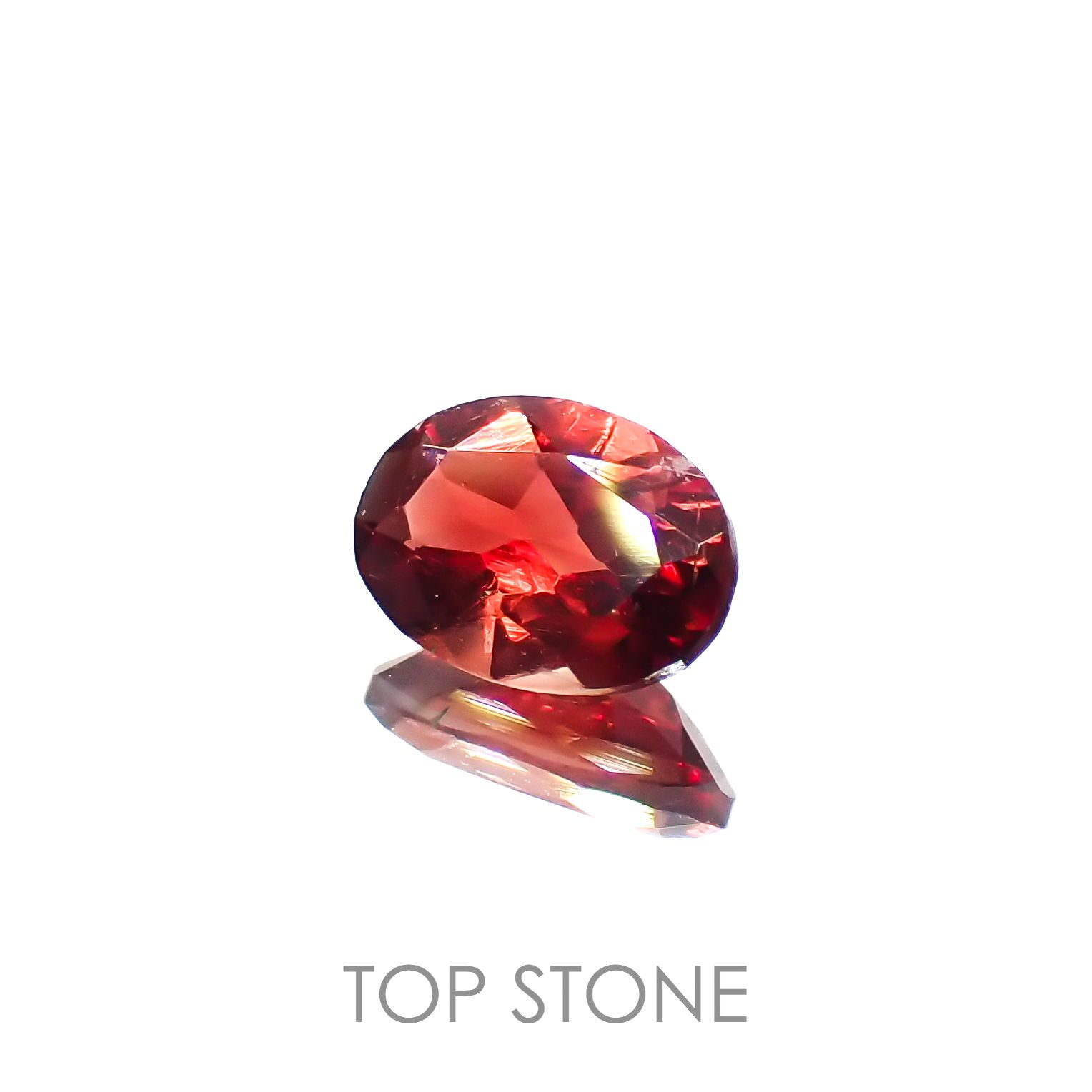 レッドラブラドライト(宝石名ラブラドライト)エチオピア産 0.48ct 識別済[230220387]6.5x4.6mm前後