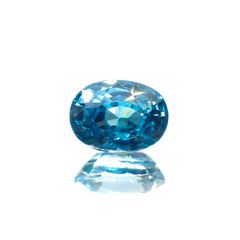 ブルージルコン(宝石名ジルコン)コロンビア産 2.27ct 識別済[231023830]7.4x5.8mm前後