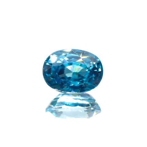 ブルージルコン(宝石名ジルコン)コロンビア産 2.27ct 識別済[231023830]7.4x5.8mm前後