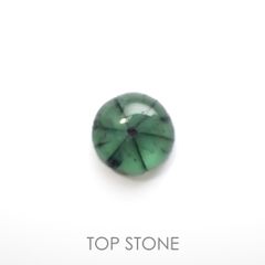 トラピッチェエメラルド(宝石名トラピッチェ・エメラルド)コロンビア・ムゾー鉱山産 4.219ct ソ付(彩珠)[221018885]10.5x10.3mm前後
