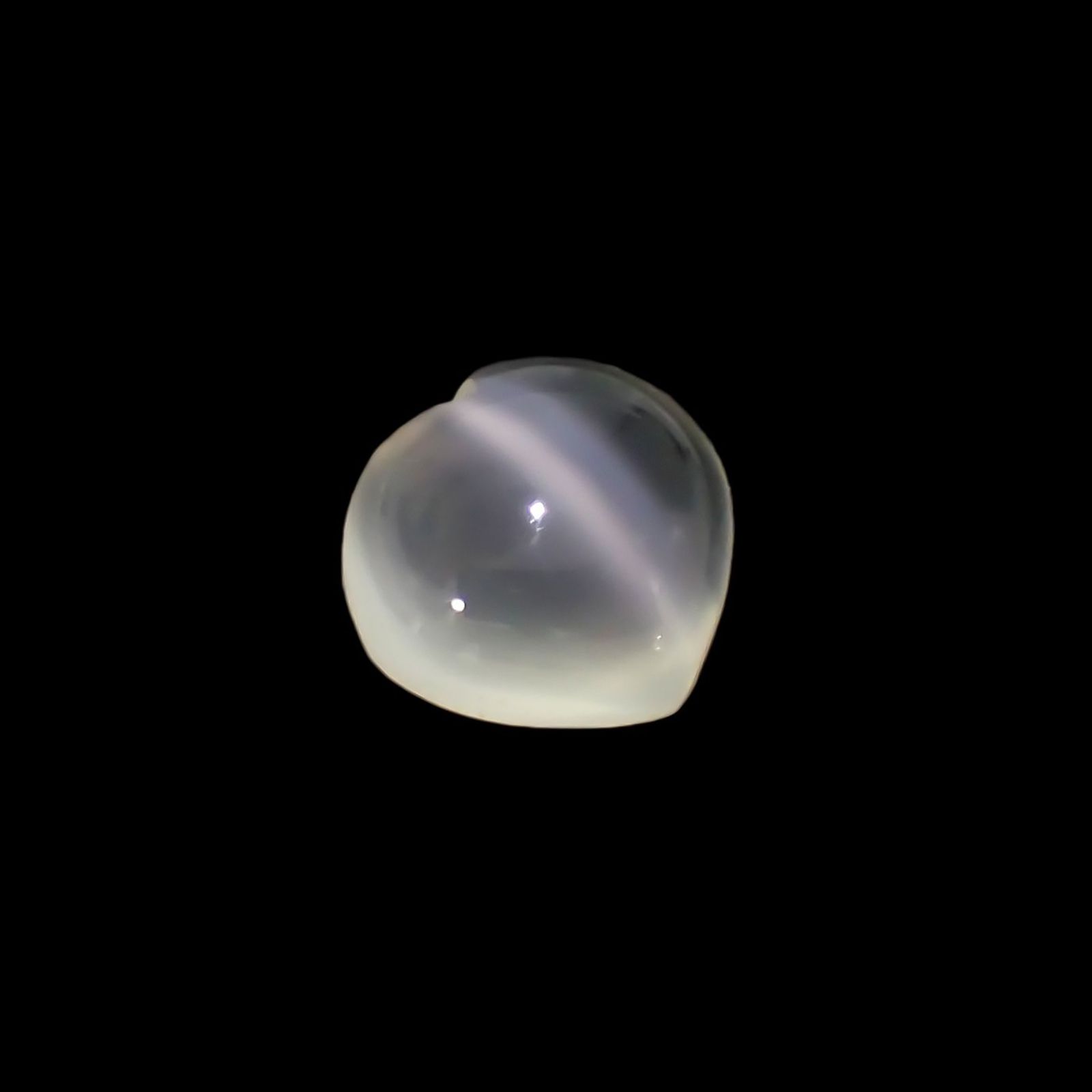 ムーンストーンキャッツアイ(宝石名ムーンストーン・キャッツアイ) インド産 識別済 3.32ct / 9.5x9.8mm前後 [260212733]