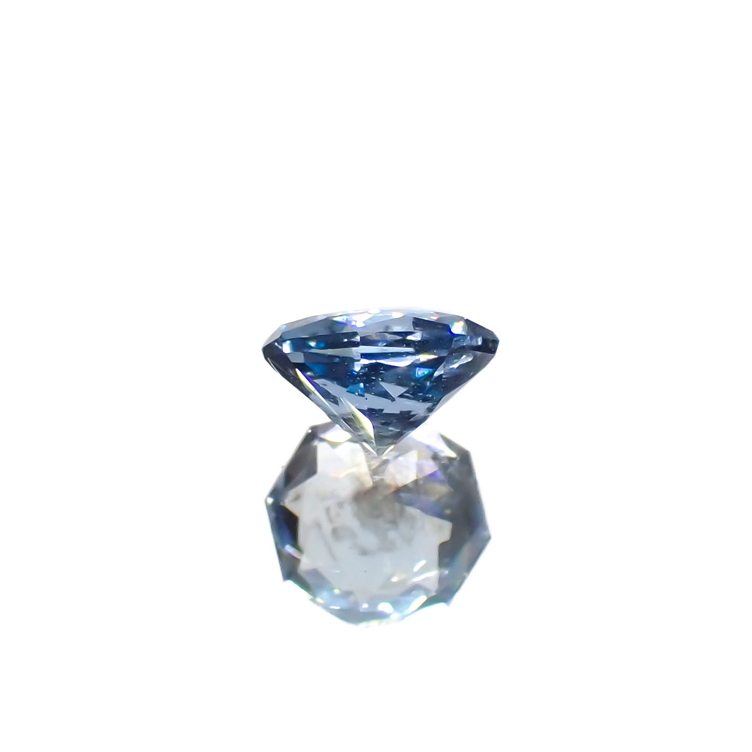 ◇オクタゴンカット◇アベンチュリンアクアマリン ブラジル・ミナスジェライス州産 0.46ct[240226004]5x4.9mm前後