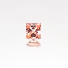 ◇プリンセスカット◇パパラチャサファイア ソーティング付き スリランカ産 ルース 0.103ct[20116960]2.55×2.42mm前後