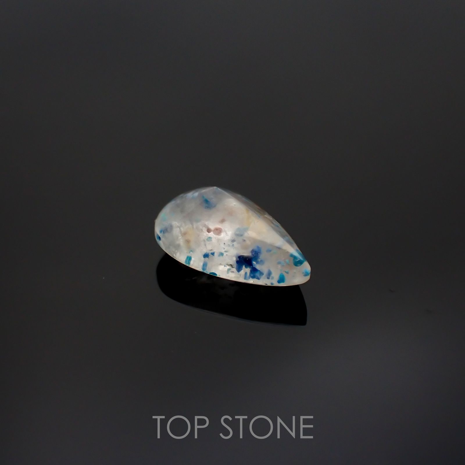 ◇バフカット◇パライバクォーツ ブラジル産 3.80ct[220115028]13.5x9.2mm前後