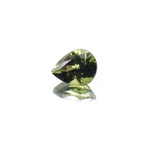 ゴールドシーンサファイア 非加熱(宝石名シーン・サファイア)ケニア産 識別済 0.89ct / 6.6x5.1mm前後 [231124074]