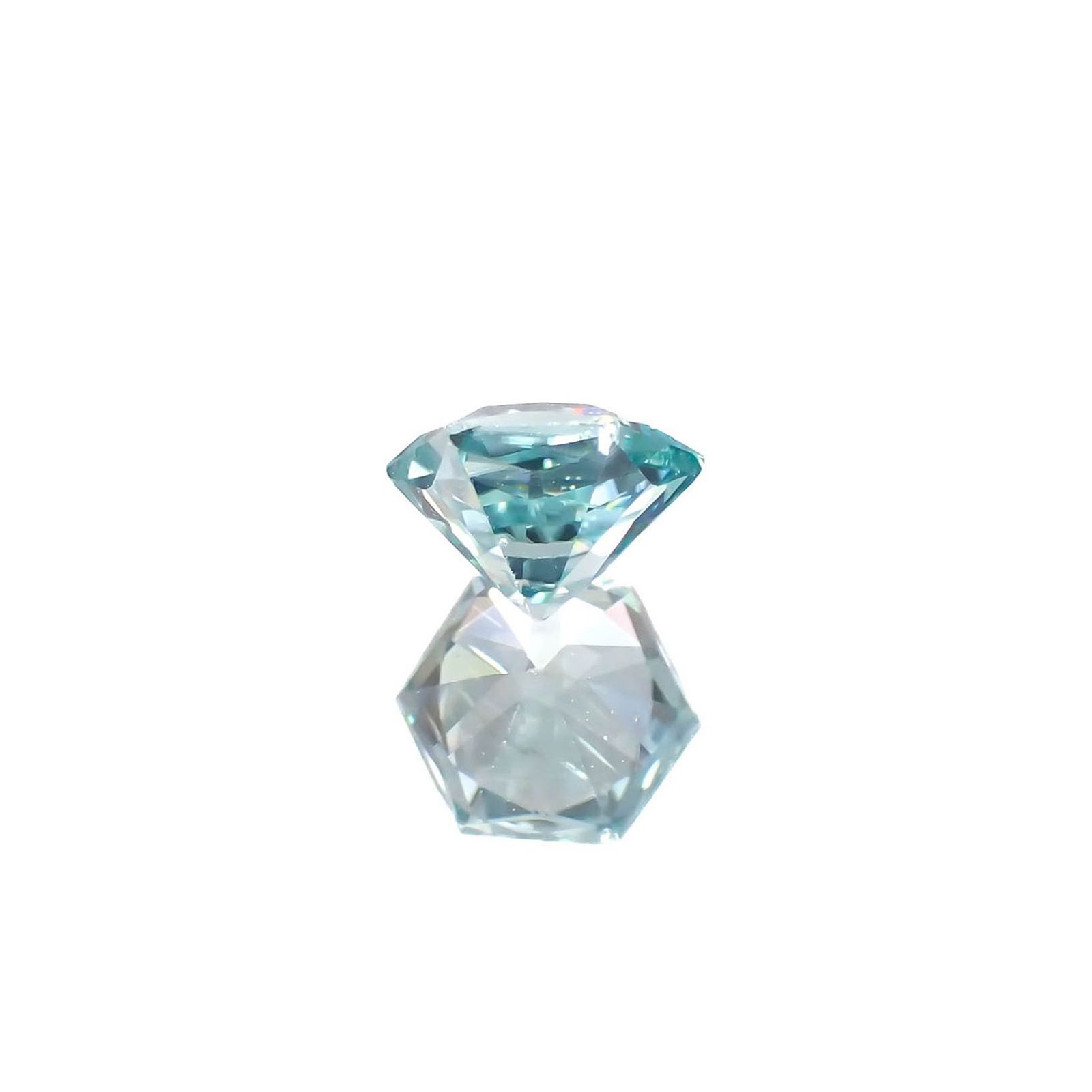 ◇ヘキサゴンカット◇アイスブルージルコン(宝石名ジルコン)カンボジア産 0.80ct 識別済[230320857]4.9x4.7mm前後
