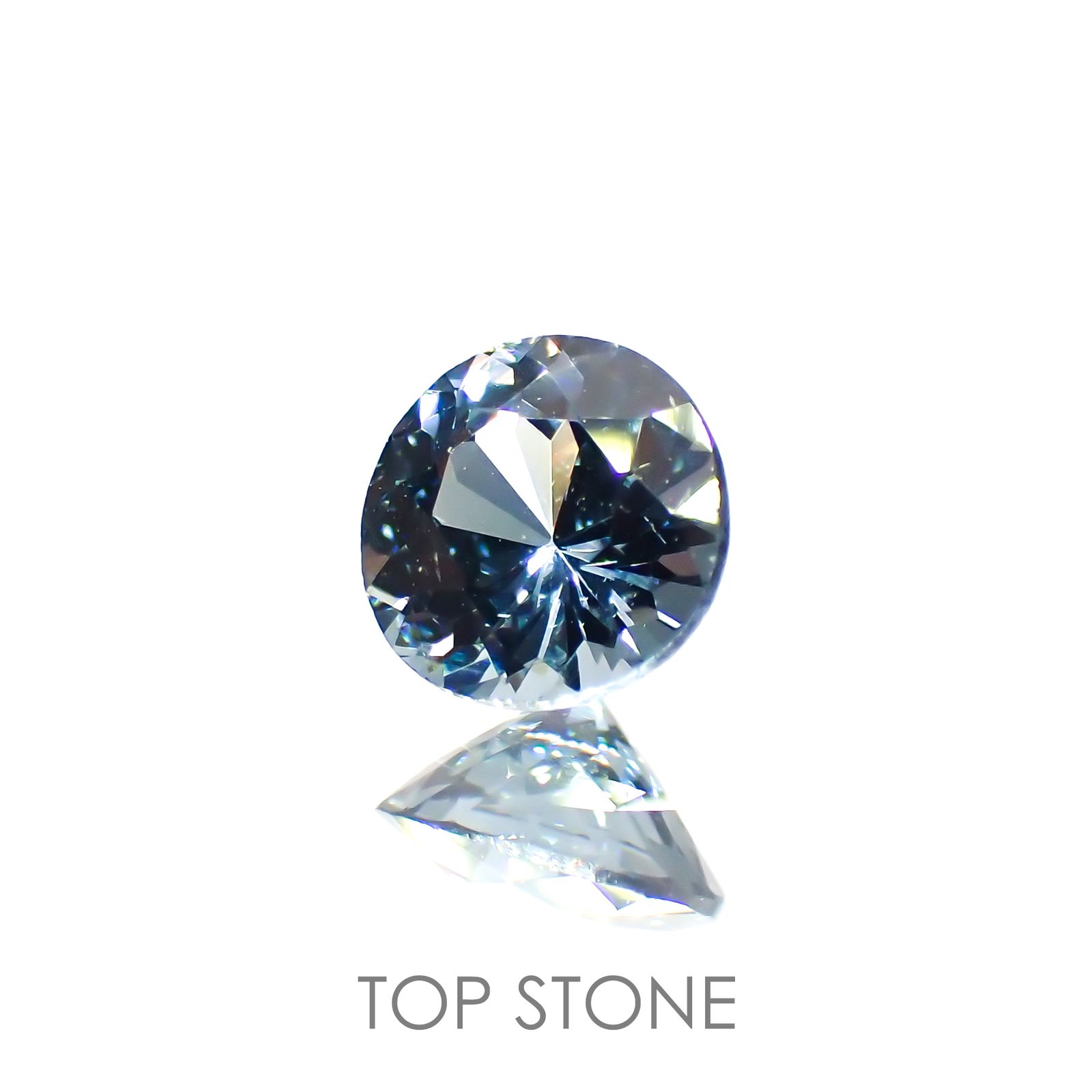グレイッシュブルースピネル(宝石名スピネル) ビルマ産 0.43ct 識別済[210913467]4.9×4.8mm前後