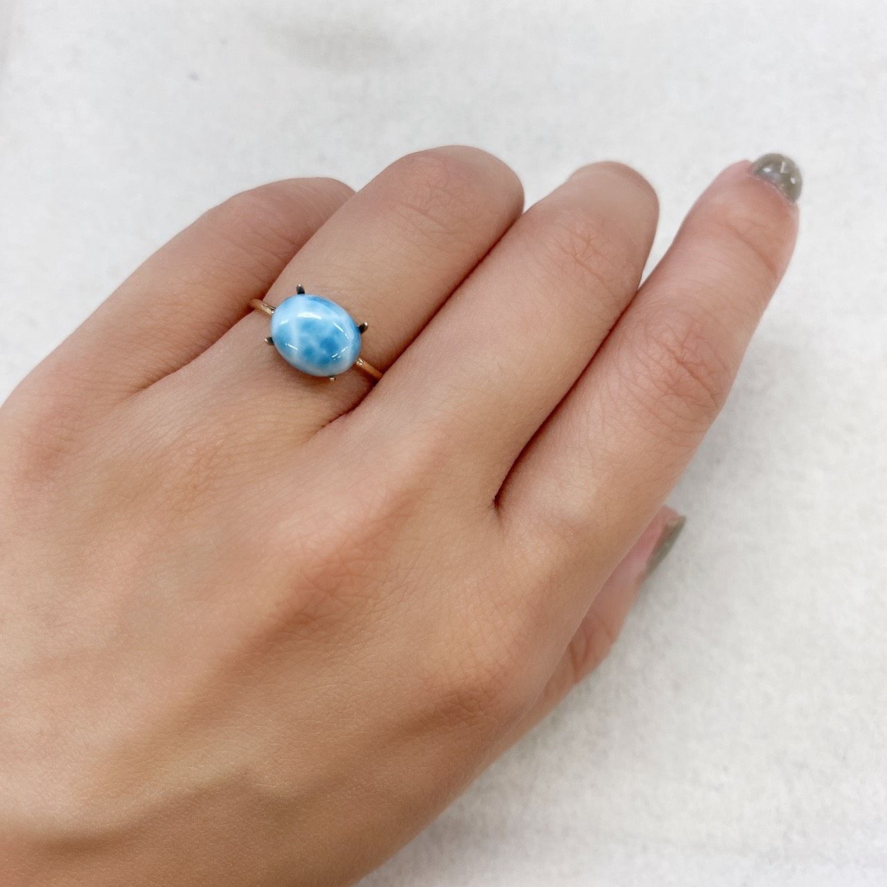 ラリマー(宝石名ブルー・ペクトライト) ドミニカ共和国産 3.01ct 識別済[210913259]9.9×8mm前後