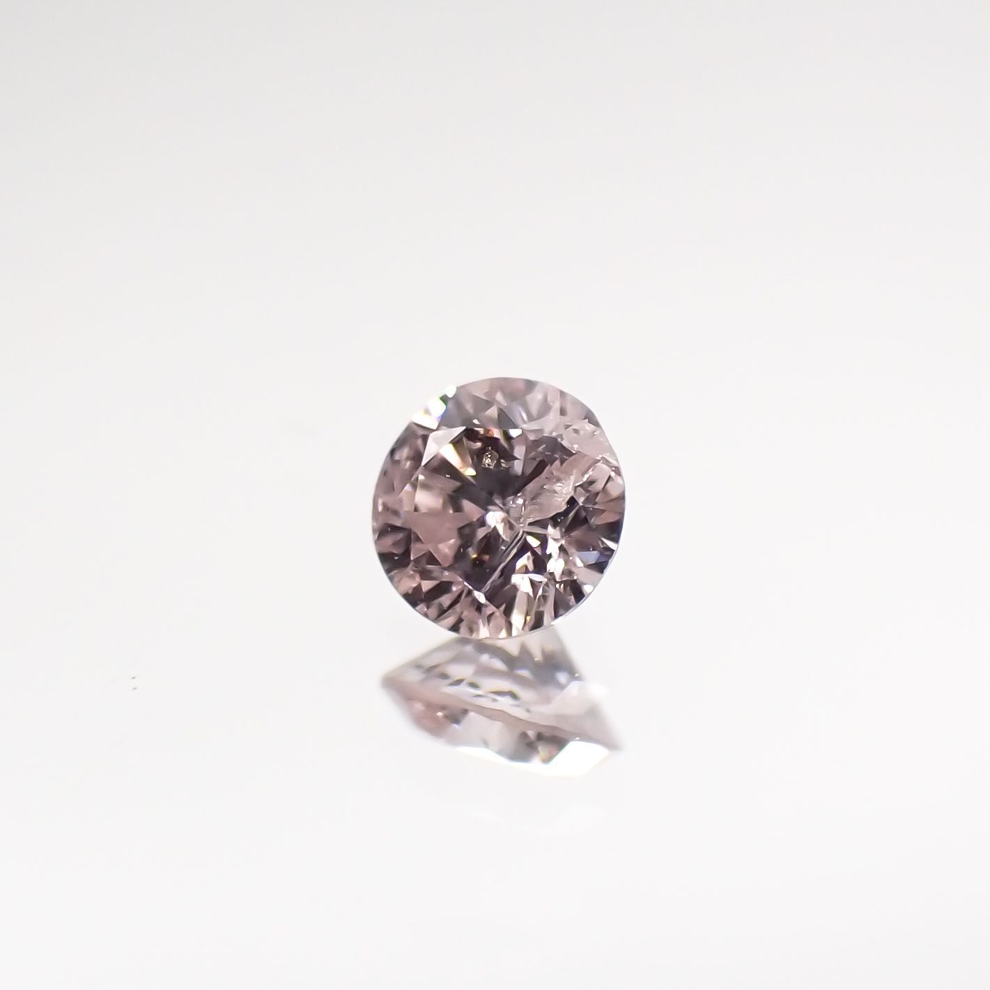 ピンクダイヤモンド I-2 / LIGHT ORANGY PINK ソーティング付き 産 ルース 0.076ct[210711783]2.6×2.6mm前後