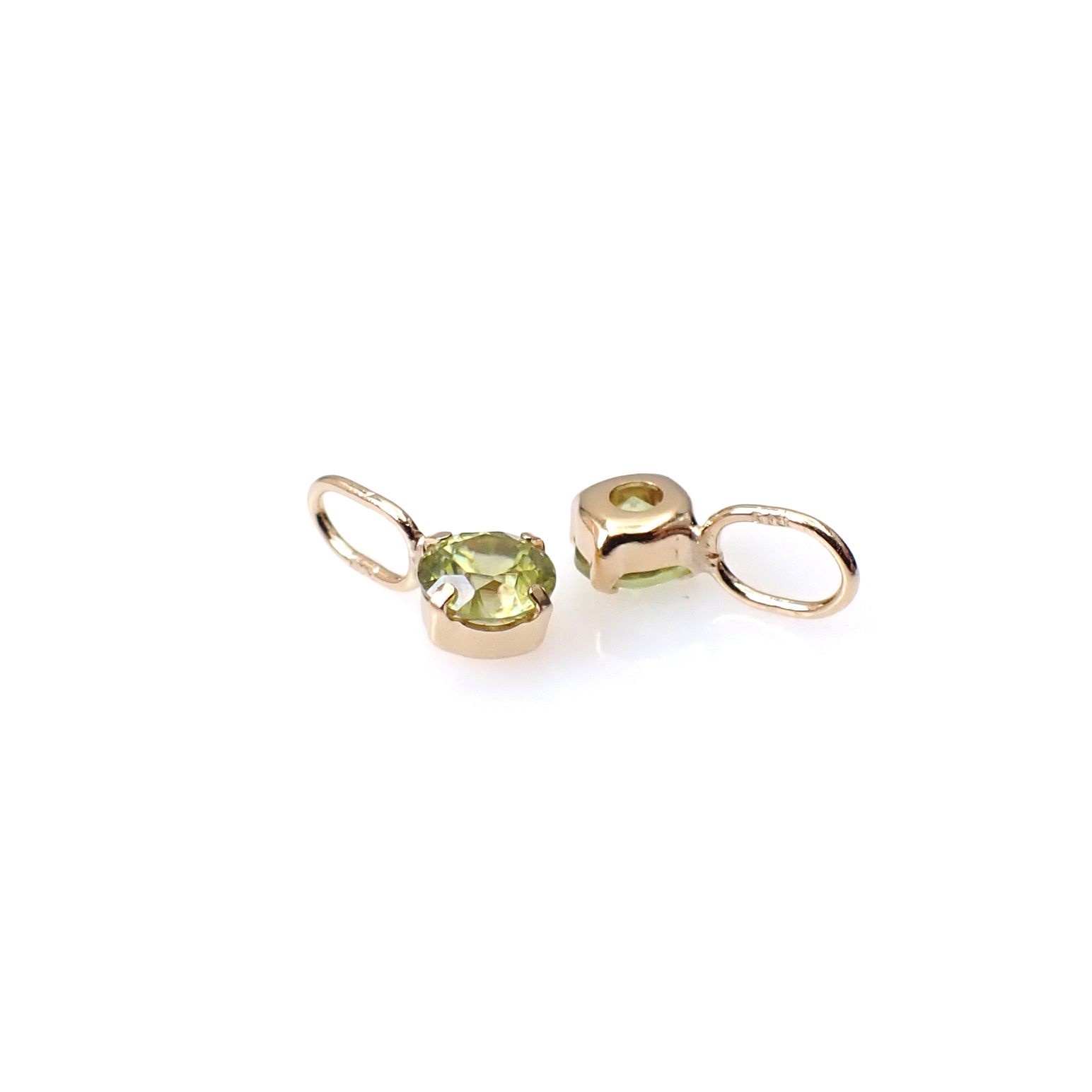 ◇K18 Petitデザイン限定品◇一粒石ジュエリー | スフェーン 3.5mm [チャーム/ペンダントトップ※チェーン別売り]