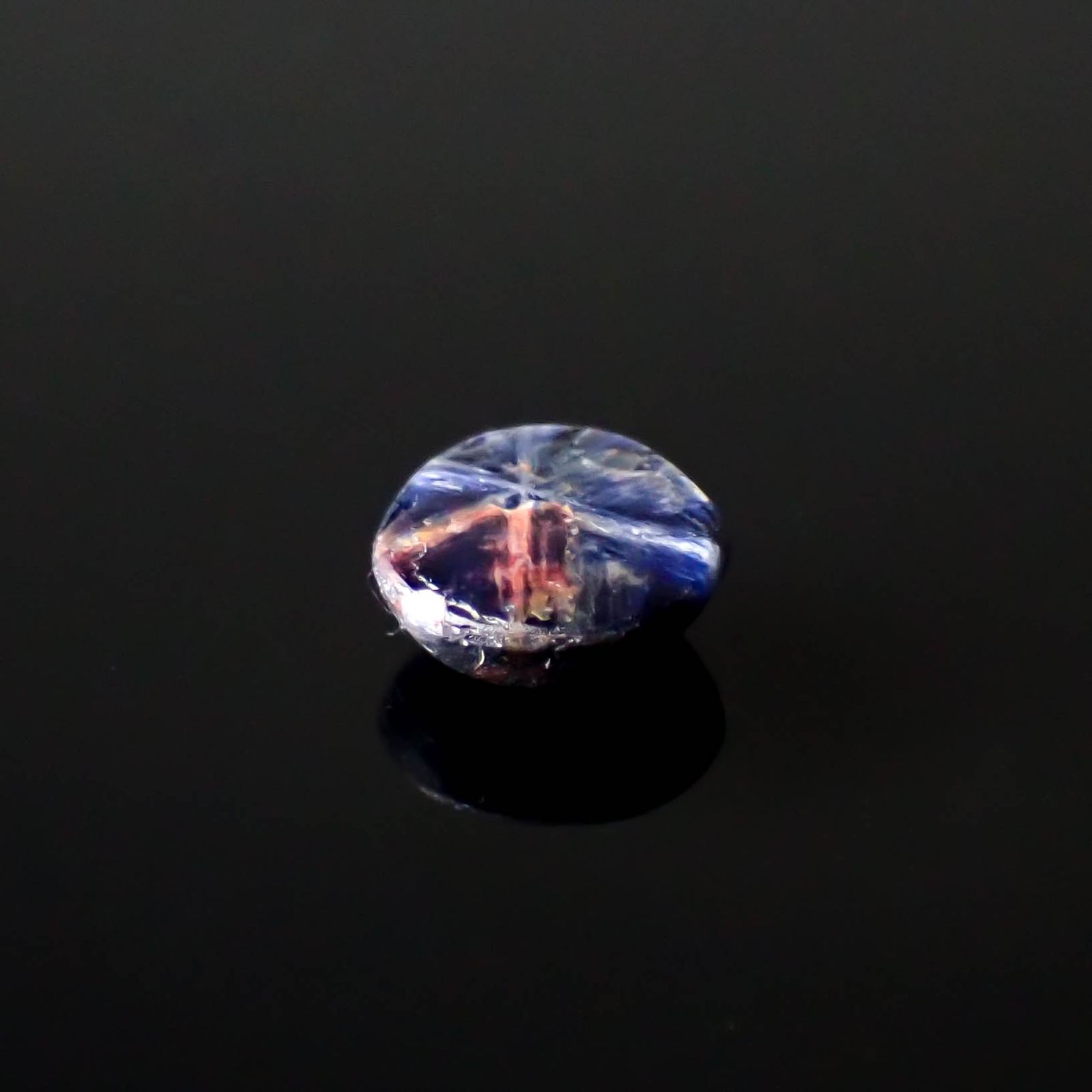 トラピッチェサファイア 原石スライス磨き ビルマ産 0.82ct [250430185]5.7x5.7mm前後