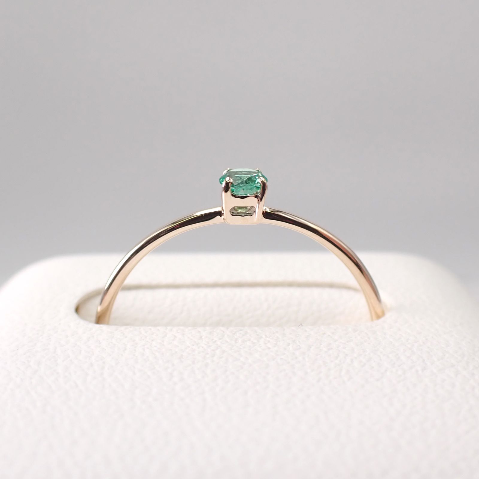 リング空枠：石留め▶ノンオイルエメラルド（お客様製作例）